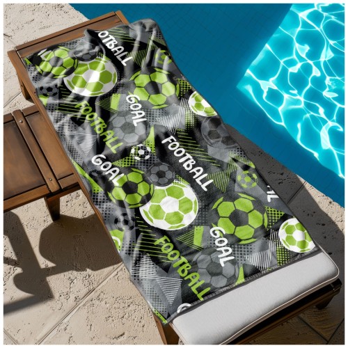 Ręcznik Plażowy Kąpielowy XL 70x140 Football Szybkoschnący R118