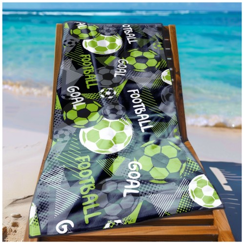 Ręcznik Plażowy Kąpielowy XL 70x140 Football Szybkoschnący R118