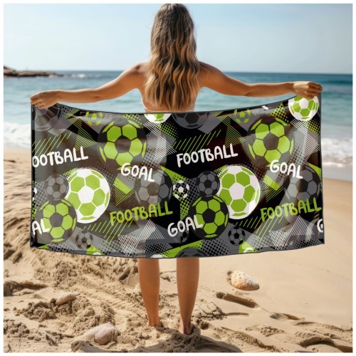 Ręcznik Plażowy Kąpielowy XL 70x140 Football Szybkoschnący R118