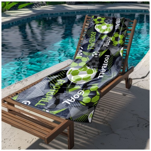 Ręcznik Plażowy Kąpielowy XXL 100x180 Football Szybkoschnący R118