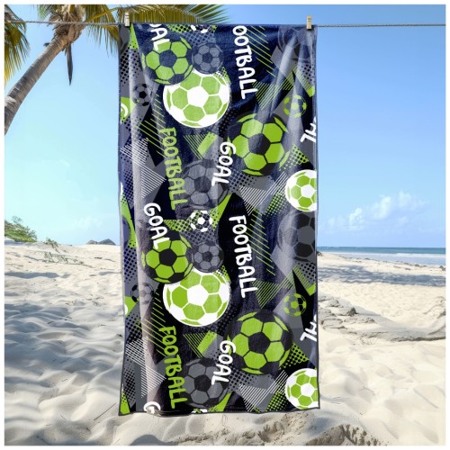 Ręcznik Plażowy Kąpielowy XXL 100x180 Football Szybkoschnący R118