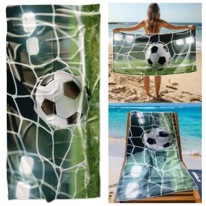Ręcznik Plażowy Kąpielowy XL 70x140 Piłka Nożna Szybkoschnący R138