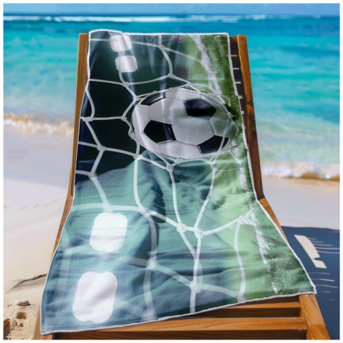 Ręcznik Plażowy Kąpielowy XL 70x140 Piłka Nożna Szybkoschnący R138