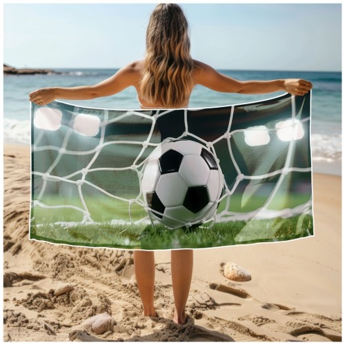 Ręcznik Plażowy Kąpielowy XL 70x140 Piłka Nożna Szybkoschnący R138