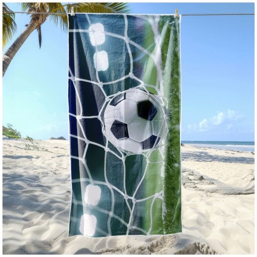 Ręcznik Plażowy Kąpielowy XL 70x140 Piłka Nożna Szybkoschnący R138