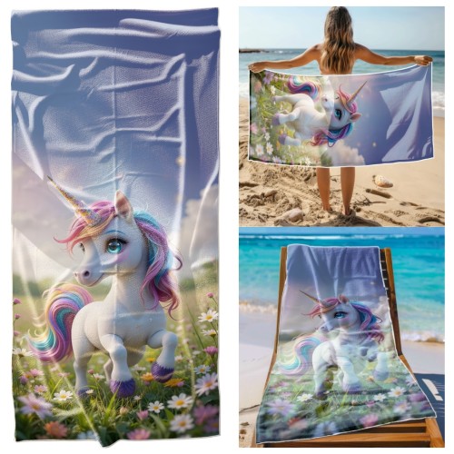 Ręcznik Plażowy Kąpielowy XXL 100x180 Unicorn Szybkoschnący R107