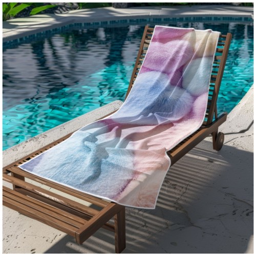 Ręcznik Plażowy Kąpielowy XL 70x140 Pluszowe Serca Szybkoschnący R124