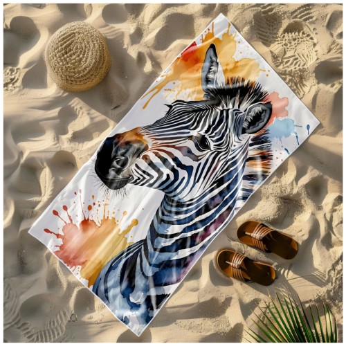 Ręcznik Plażowy Kąpielowy XL 70x140 Zebra Szybkoschnący R130