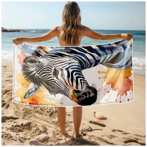 Ręcznik Plażowy Kąpielowy XL 70x140 Zebra Szybkoschnący R130