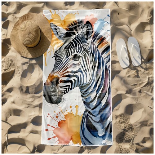 Ręcznik Plażowy Kąpielowy XXL 100x180 Zebra Szybkoschnący R130