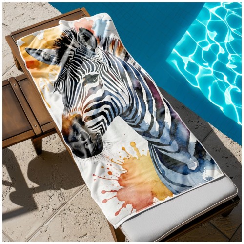 Ręcznik Plażowy Kąpielowy XXL 100x180 Zebra Szybkoschnący R130