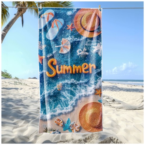 Ręcznik Plażowy Kąpielowy XL 70x140 Summer Szybkoschnący R126