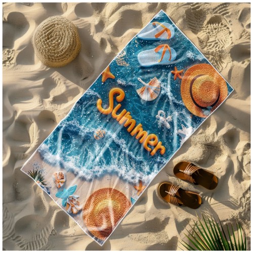 Ręcznik Plażowy Kąpielowy XXL 100x180 Summer Szybkoschnący R126