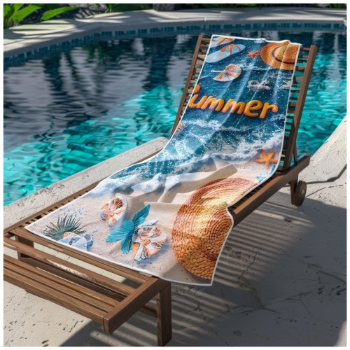 Ręcznik Plażowy Kąpielowy XXL 100x180 Summer Szybkoschnący R126
