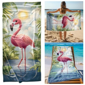 Ręcznik Plażowy Kąpielowy XXL 100x180 Flaming Szybkoschnący R108