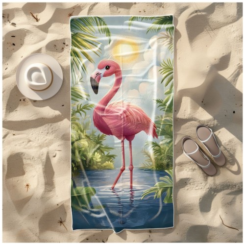 Ręcznik Plażowy Kąpielowy XXL 100x180 Flaming Szybkoschnący R108