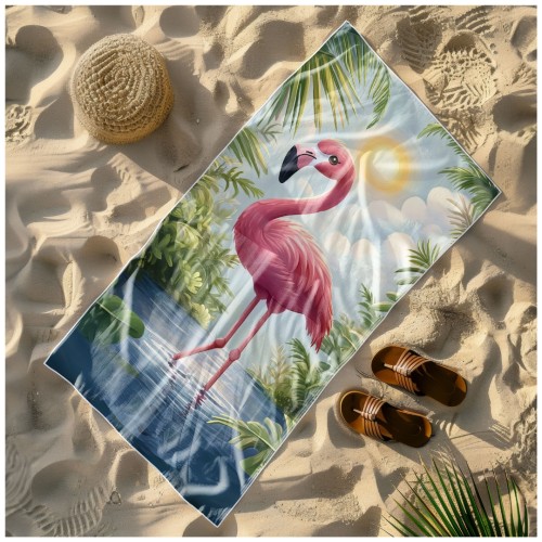 Ręcznik Plażowy Kąpielowy XXL 100x180 Flaming Szybkoschnący R108