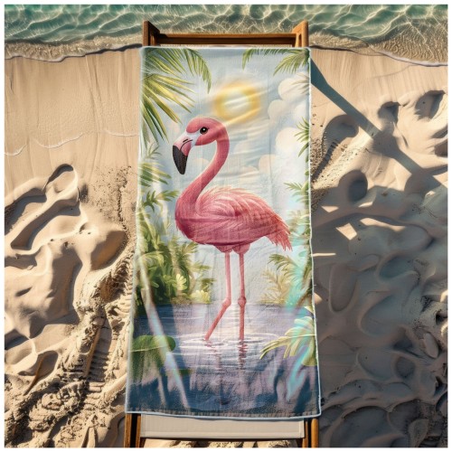 Ręcznik Plażowy Kąpielowy XXL 100x180 Flaming Szybkoschnący R108