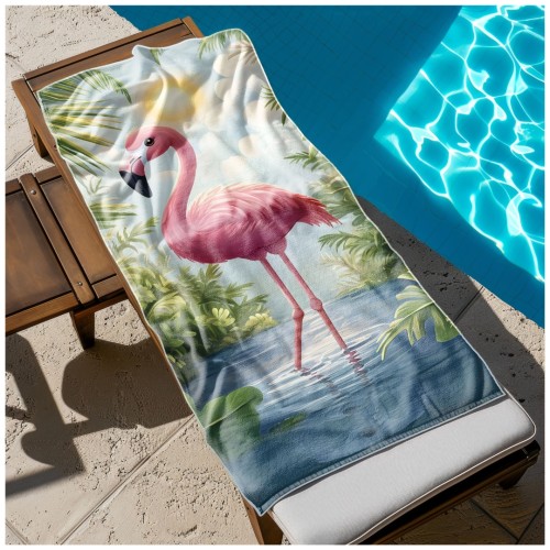 Ręcznik Plażowy Kąpielowy XXL 100x180 Flaming Szybkoschnący R108