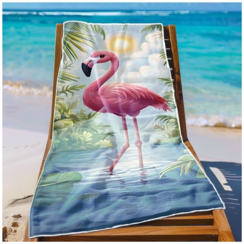 Ręcznik Plażowy Kąpielowy XXL 100x180 Flaming Szybkoschnący R108