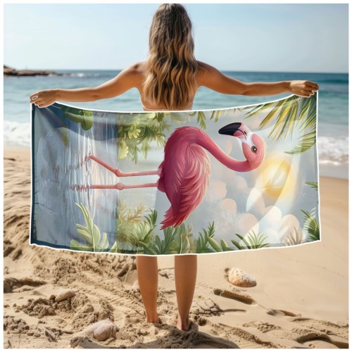 Ręcznik Plażowy Kąpielowy XXL 100x180 Flaming Szybkoschnący R108