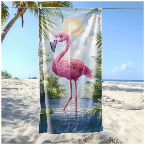 Ręcznik Plażowy Kąpielowy XXL 100x180 Flaming Szybkoschnący R108