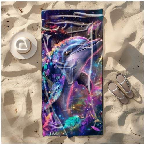 Ręcznik Plażowy Kąpielowy XL 70x140 Delfin Szybkoschnący R110