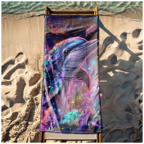 Ręcznik Plażowy Kąpielowy XXL 100x180 Delfin Szybkoschnący R110
