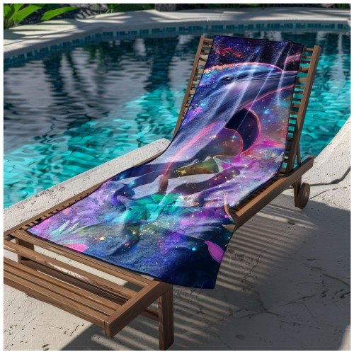 Ręcznik Plażowy Kąpielowy XXL 100x180 Delfin Szybkoschnący R110