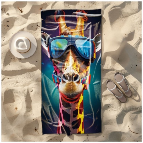 Ręcznik Plażowy Kąpielowy XL 70x140 Żyrafa Szybkoschnący R120