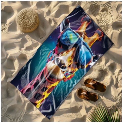 Ręcznik Plażowy Kąpielowy XL 70x140 Żyrafa Szybkoschnący R120