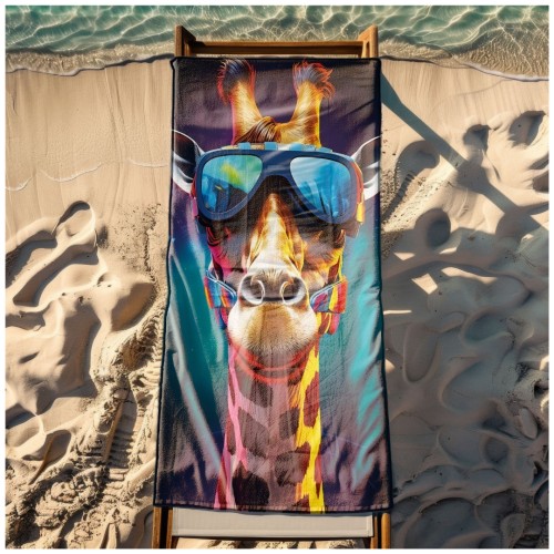 Ręcznik Plażowy Kąpielowy XL 70x140 Żyrafa Szybkoschnący R120
