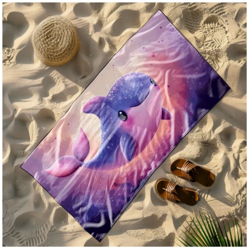 Ręcznik Plażowy Kąpielowy XL 70x140 Wieloryb Szybkoschnący R106