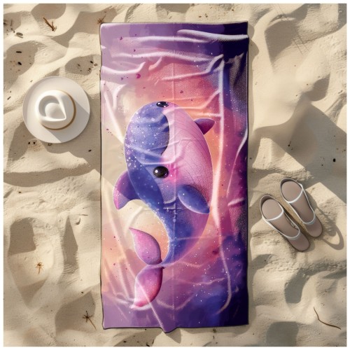 Ręcznik Plażowy Kąpielowy XXL 100x180 Wieloryb Szybkoschnący R106