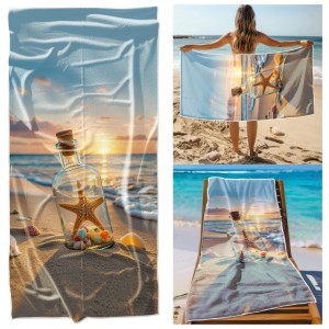 Ręcznik Plażowy Kąpielowy XXL 100x180 Butelka Szybkoschnący R132