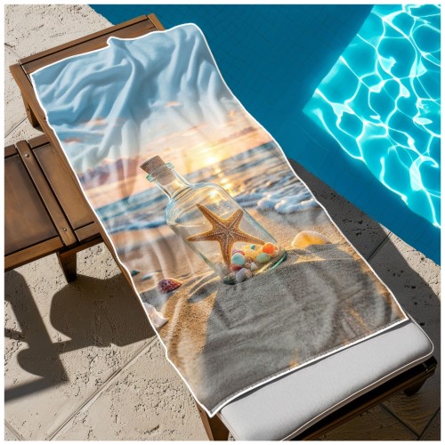 Ręcznik Plażowy Kąpielowy XXL 100x180 Butelka Szybkoschnący R132