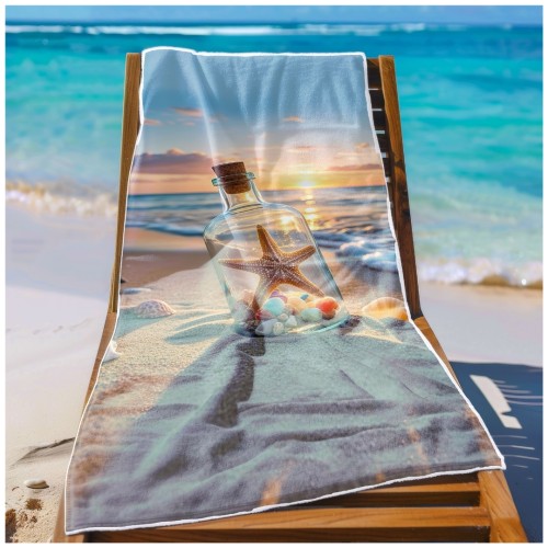 Ręcznik Plażowy Kąpielowy XXL 100x180 Butelka Szybkoschnący R132