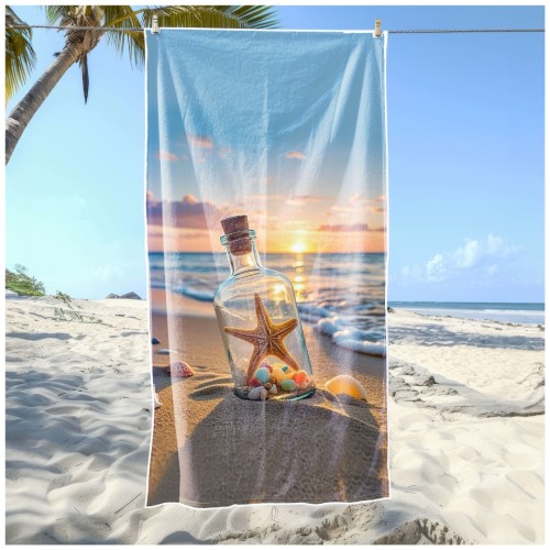 Ręcznik Plażowy Kąpielowy XXL 100x180 Butelka Szybkoschnący R132