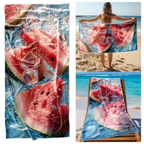 Ręcznik Plażowy Kąpielowy XL 70x140 Arbuzy Szybkoschnący R117