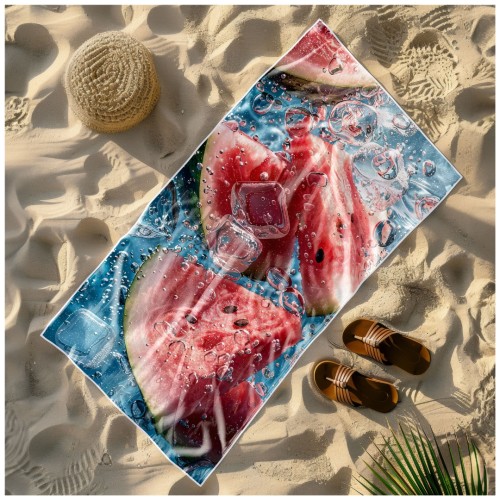Ręcznik Plażowy Kąpielowy XL 70x140 Arbuzy Szybkoschnący R117