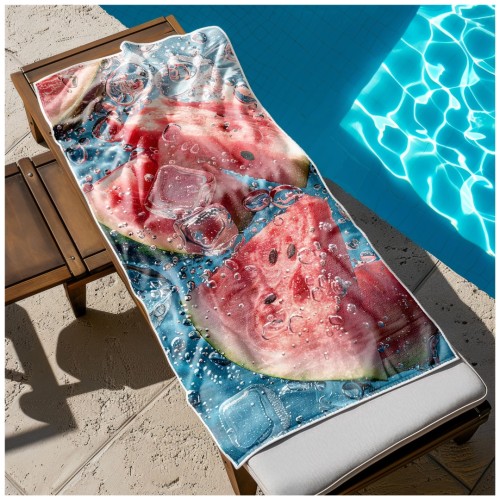 Ręcznik Plażowy Kąpielowy XL 70x140 Arbuzy Szybkoschnący R117