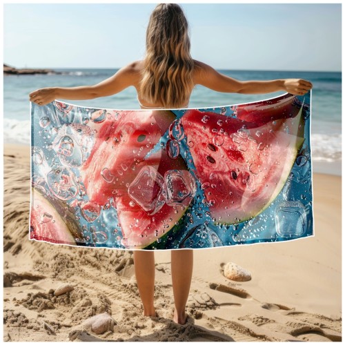 Ręcznik Plażowy Kąpielowy XXL 100x180 Arbuzy Szybkoschnący R117