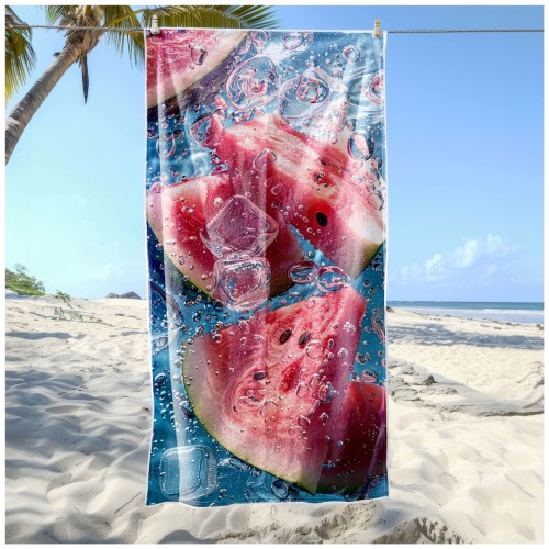 Ręcznik Plażowy Kąpielowy XXL 100x180 Arbuzy Szybkoschnący R117