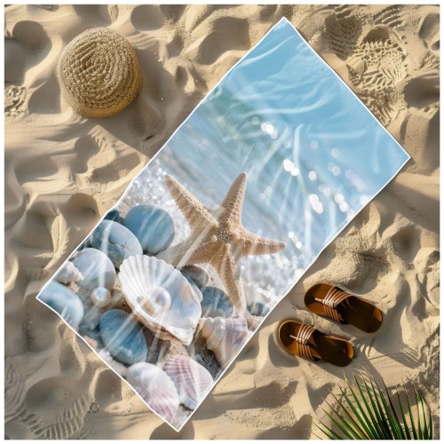 Ręcznik Plażowy Kąpielowy XXL 100x180 Rozgwiazda Szybkoschnący R133