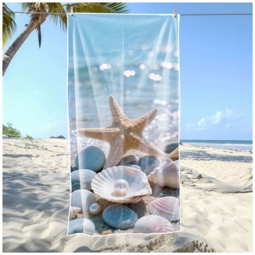 Ręcznik Plażowy Kąpielowy XXL 100x180 Rozgwiazda Szybkoschnący R133