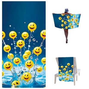 Ręcznik Plażowy Kąpielowy XL 70x140 Emotki Szybkoschnący H135