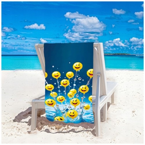 Ręcznik Plażowy Kąpielowy XL 70x140 Emotki Szybkoschnący H135