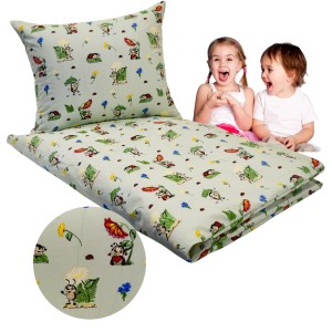 Komplet Pościeli Dziecięcej 90x120 + 50x60 Biedronki Seledyn