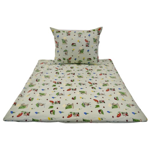 Komplet Pościeli Dziecięcej 120x160 + 50x60 Biedronki Seledyn