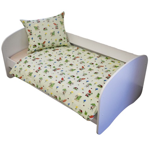 Komplet Pościeli Dziecięcej 120x160 + 50x60 Biedronki Seledyn